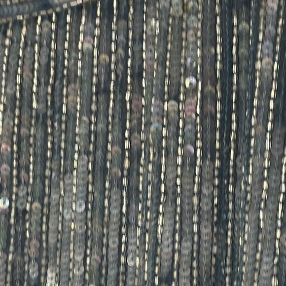 INC Glass beaded and sequined silk skirt, lovely heaviness, Ice Blue, Lined, 6 - Picture 7 of 8